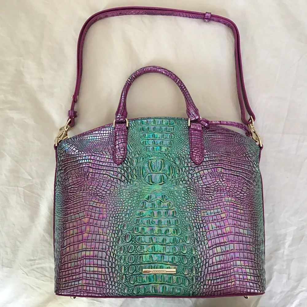 Brahmin LARGE Duxbury Satchel Hyacinth Ombre Melbourne & WALLET included used